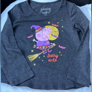 PEPPA PIG  Gray Kids Halloween Shirt 5t